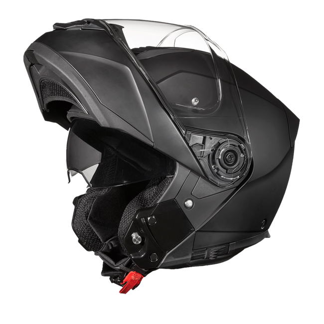 Daytona Glide Modular Motorcycle Helmet - DOT & ECE Approved, Bluetooth Ready, Dual Visor, Men/Women/Youth - Dull Black