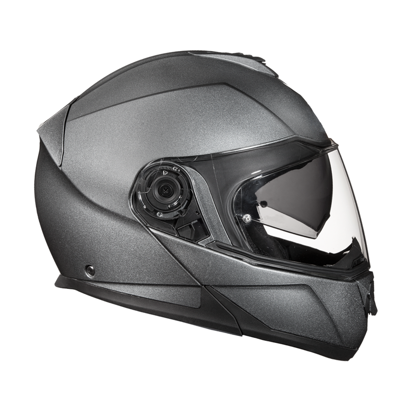 Daytona Glide Modular Motorcycle Helmet - DOT & ECE Approved, Bluetooth Ready, Dual Visor, Men/Women/Youth - Gun Metal Grey Metallic