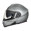 Daytona Glide Modular Motorcycle Helmet - DOT & ECE Approved, Bluetooth Ready, Dual Visor, Men/Women/Youth- Silver Metallic