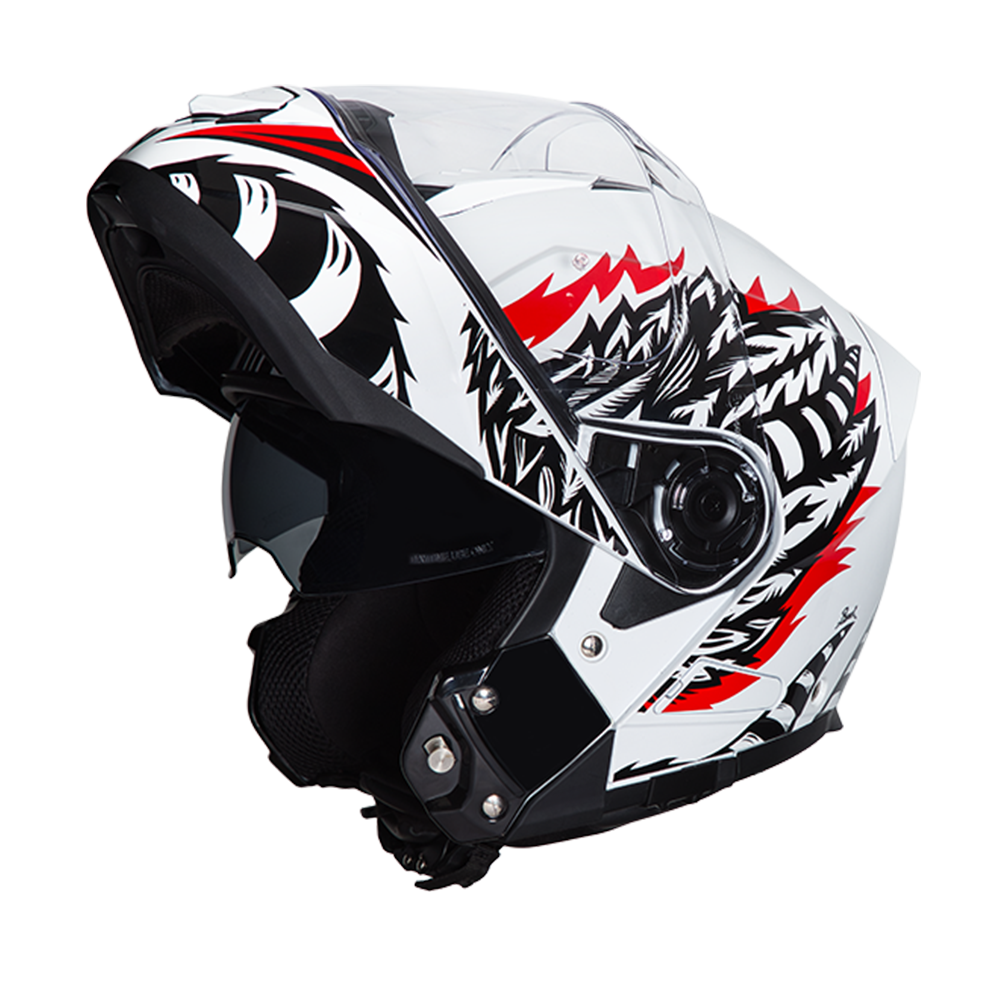 Daytona Glide Modular Motorcycle Helmet - DOT & ECE Approved, Bluetooth Ready, Dual Visor, Men/Women/Youth - W/ Phoenix