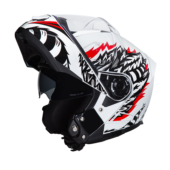 Daytona Glide Modular Motorcycle Helmet - DOT & ECE Approved, Bluetooth Ready, Dual Visor, Men/Women/Youth - W/ Phoenix