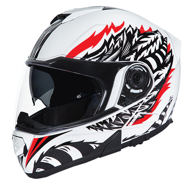 Daytona Glide Modular Motorcycle Helmet - DOT & ECE Approved, Bluetooth Ready, Dual Visor, Men/Women/Youth - W/ Phoenix