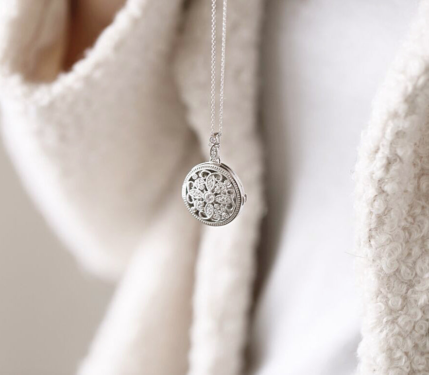 Diamonfire Runder Medaillon Filigran-Amulett