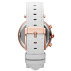Michael Kors MK2281  Ladies Parker Rose Gold/White Leather Chronograph Watch