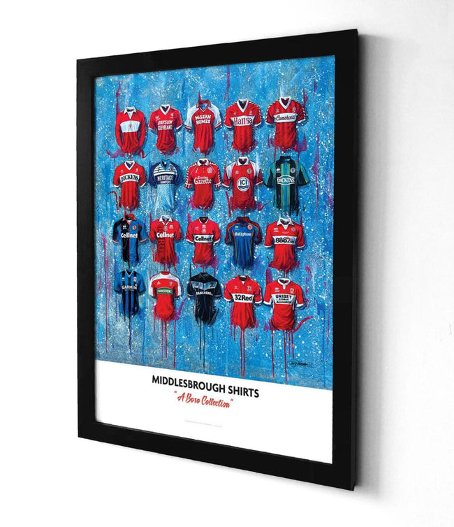 Middlesbrough FC Shirts - A2 Signed Limited Edition Prints