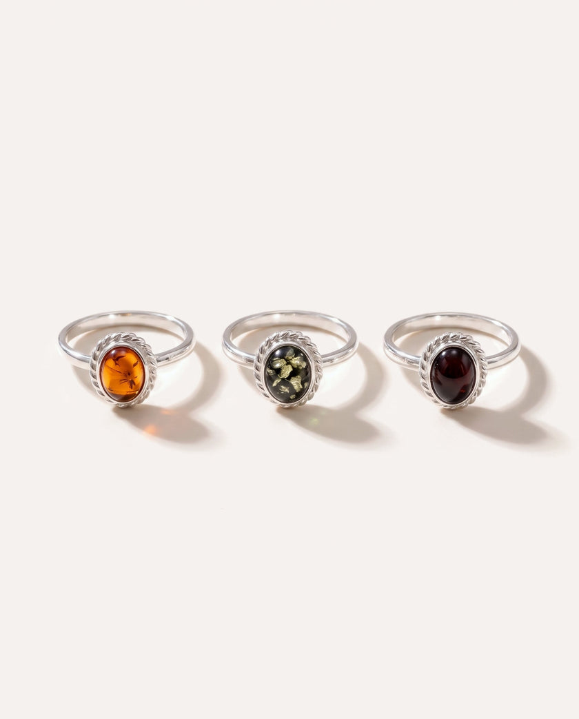 Mini Green Amber Quintessence Ring