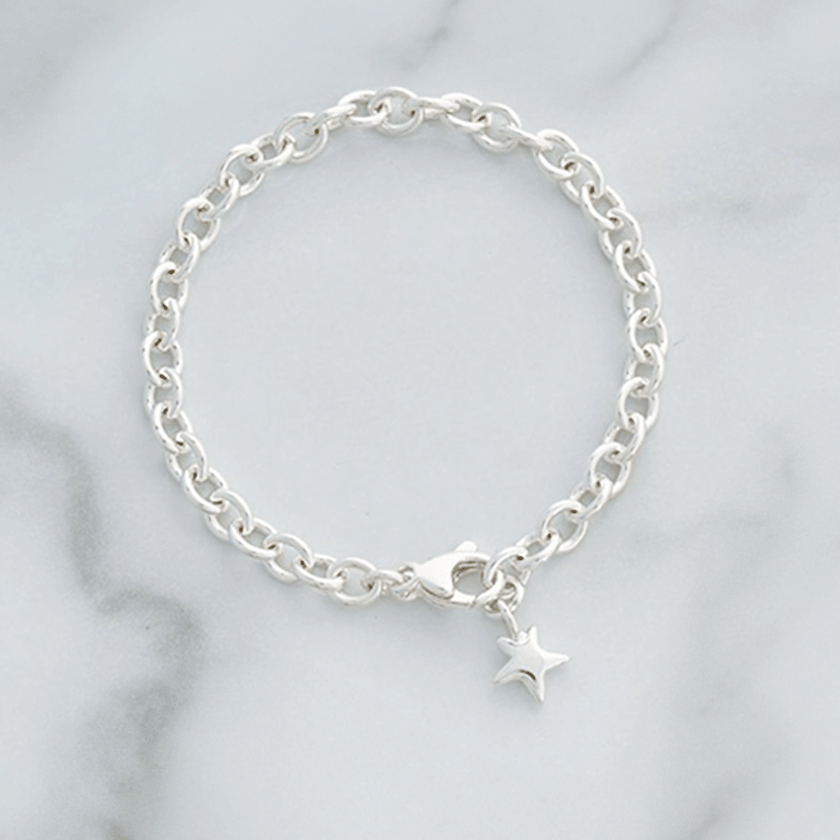 Mini Lifetime Silver Star Charm Bracelet