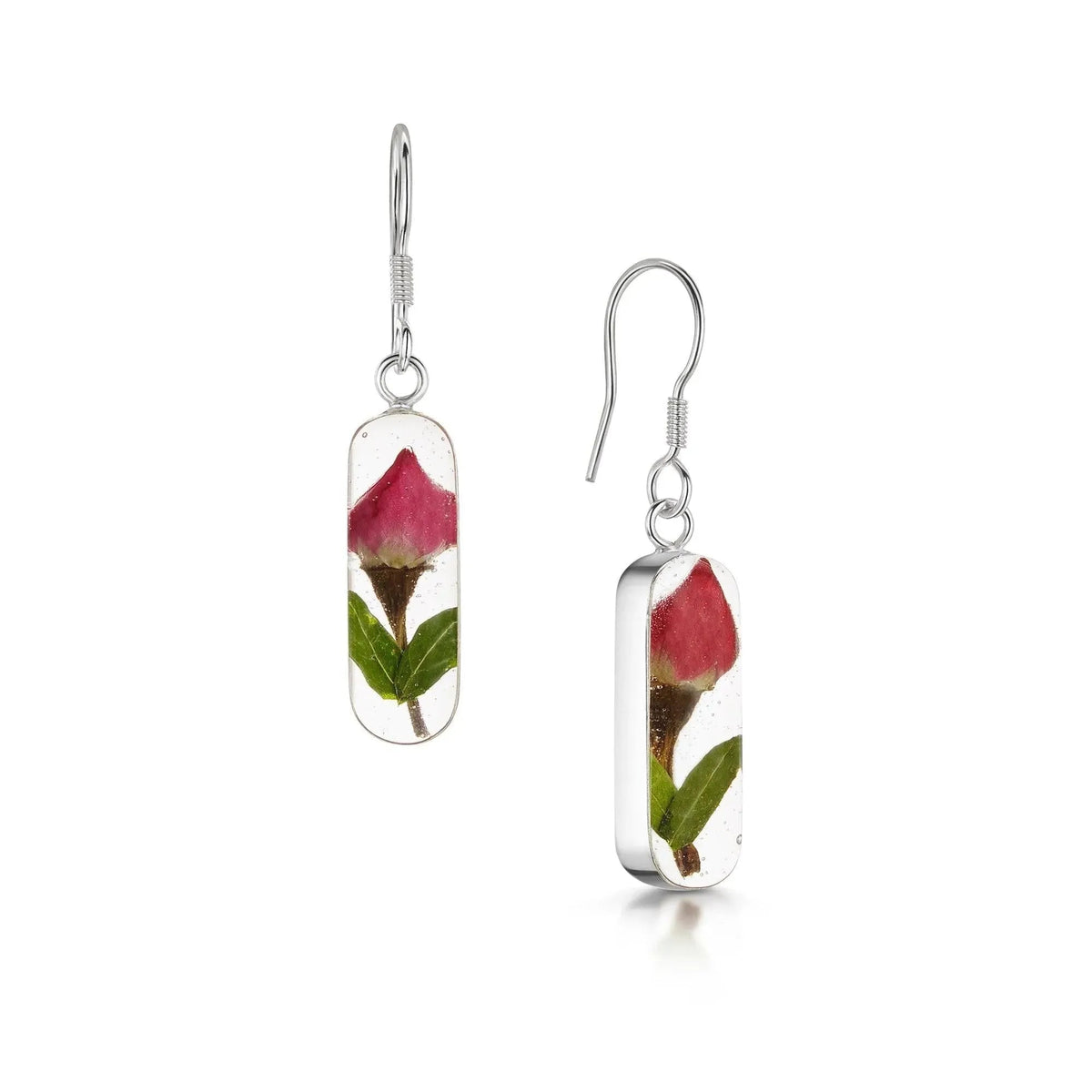 Rose Oval Drop Earrings