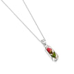 Miniature Rose Oval Pendant Necklace