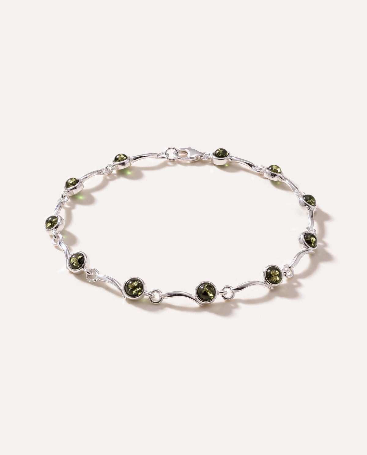 Minimal Green Amber Bracelet