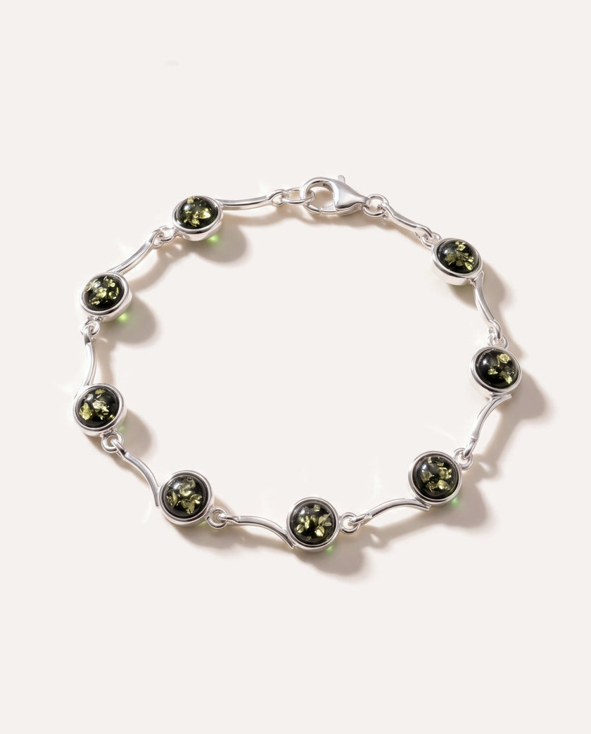 Minimal Green Amber Bracelet