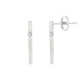 Pendientes de tachuela de barra de plata minimalistas y delicados