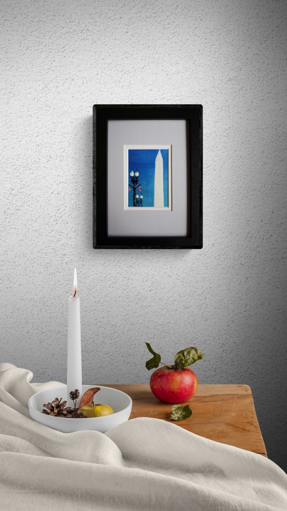 Minimalist View of Washington D.C., acrylic painting