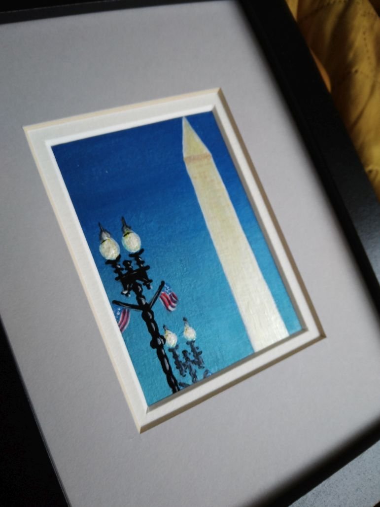 Minimalist View of Washington D.C., acrylic painting