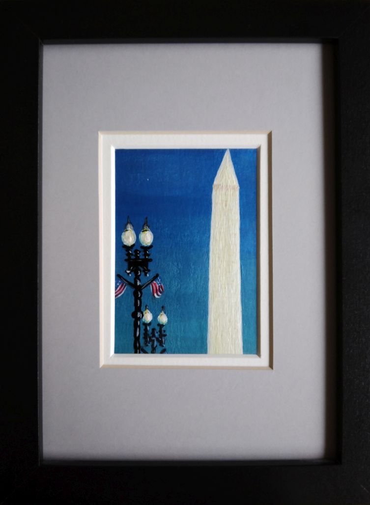 Minimalist View of Washington D.C., acrylic painting
