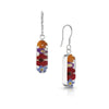 Mixed Flower & Poppy Vertical Bar Drop Earrings