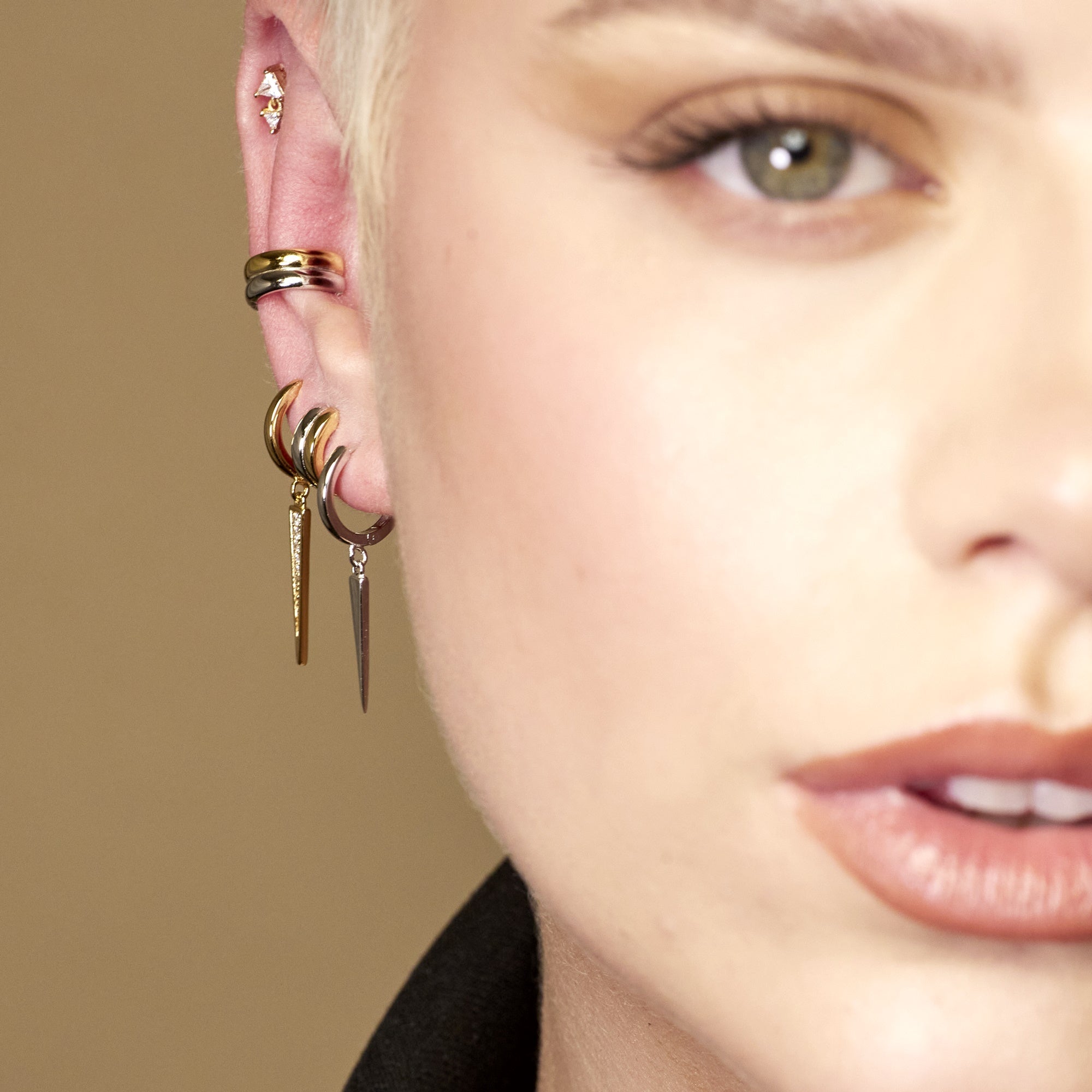 Mixed Metal Small Single Ear Cuff