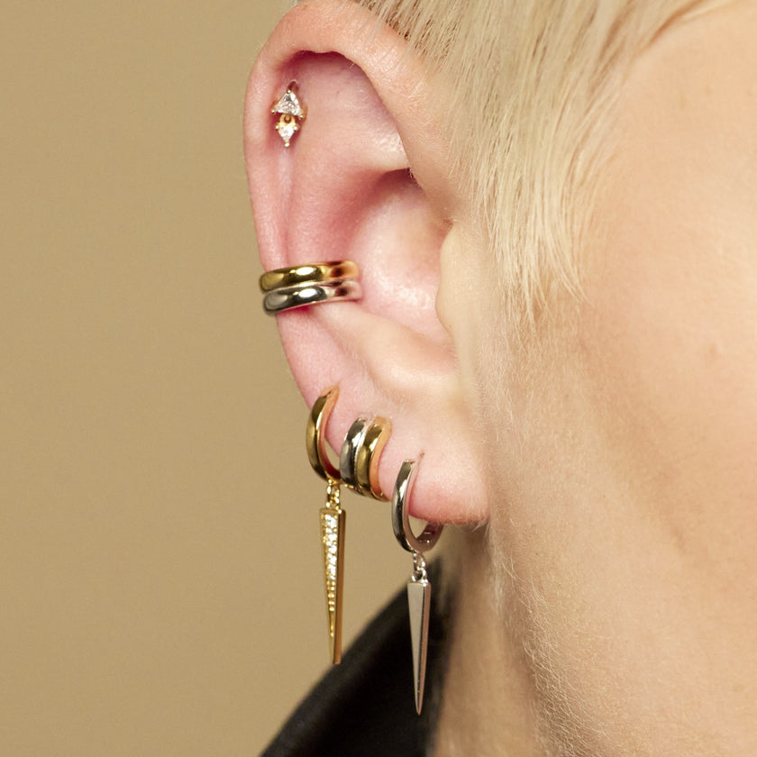 Mixed Metal Small Single Ear Cuff