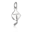 Mortar Board Graduation Cap Personalised Silver Charm