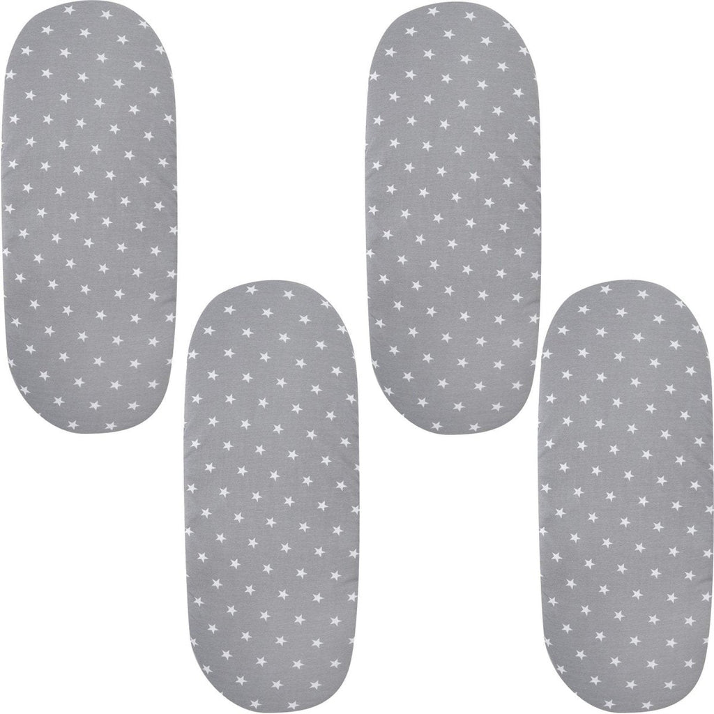 Moses Basket Jersey Fitted Sheet 100% Cotton - Pack Of 4