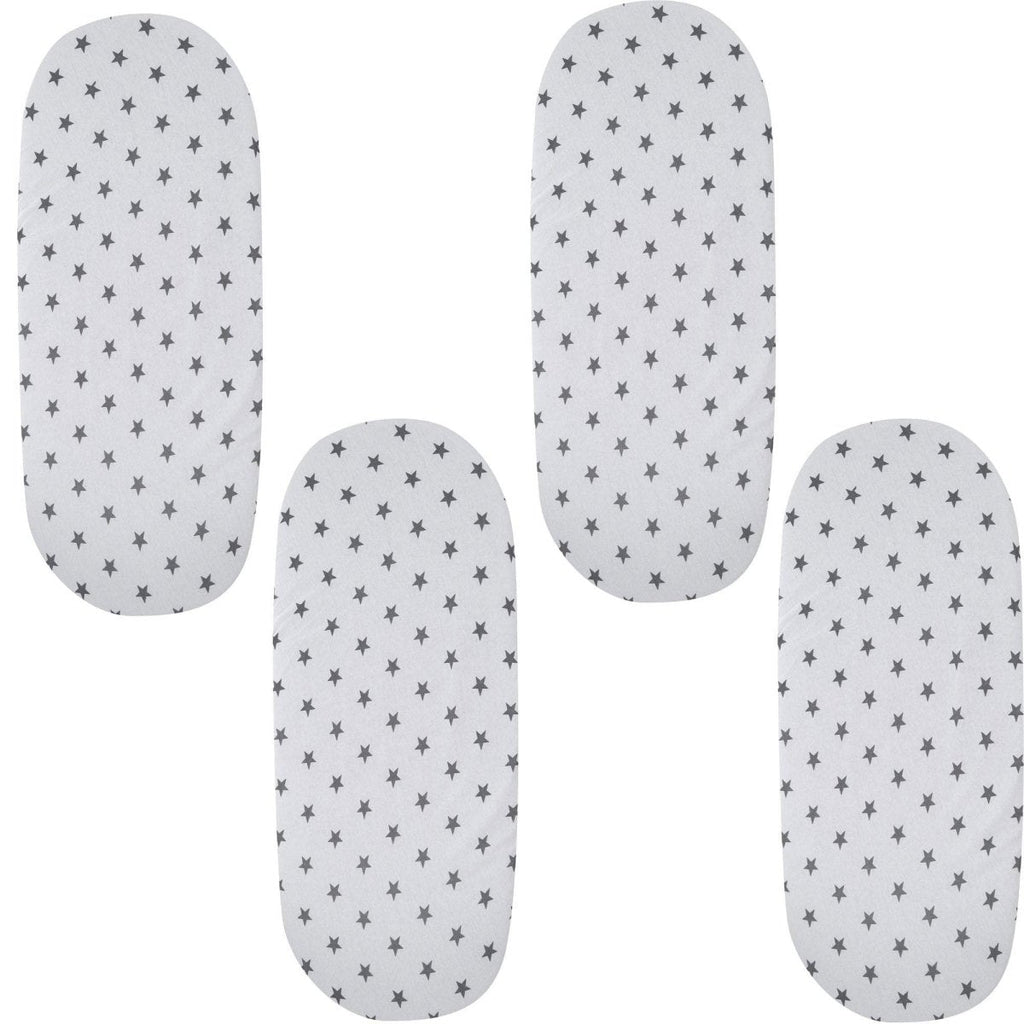 Moses Basket Jersey Fitted Sheet 100% Cotton - Pack Of 4