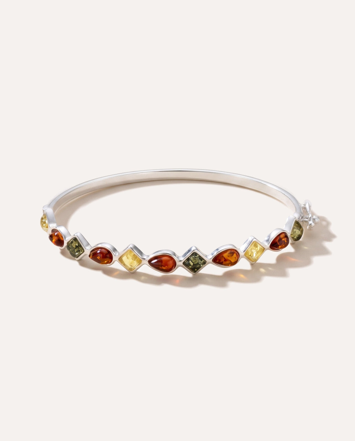 Brazalete geométrico de ámbar multicolor