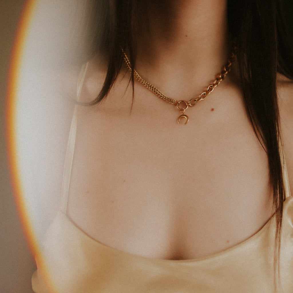 Selene Gold Crescent Moon Necklace