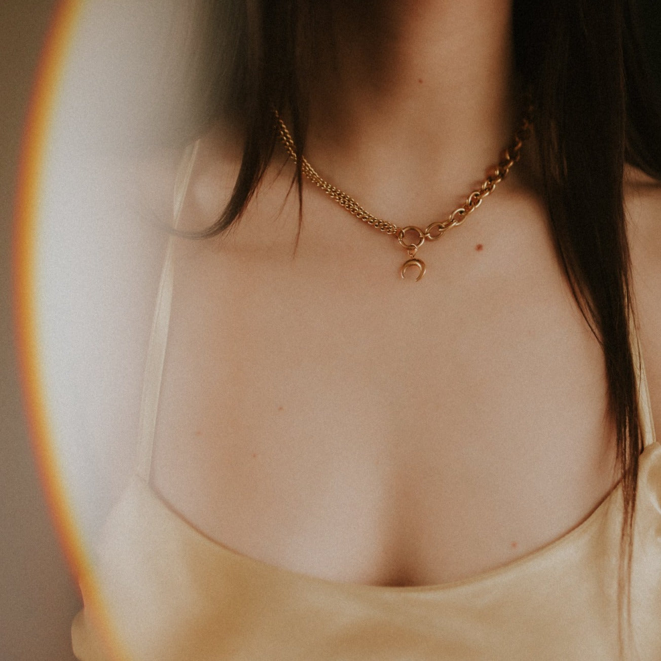 Selene Gold Crescent Moon Necklace