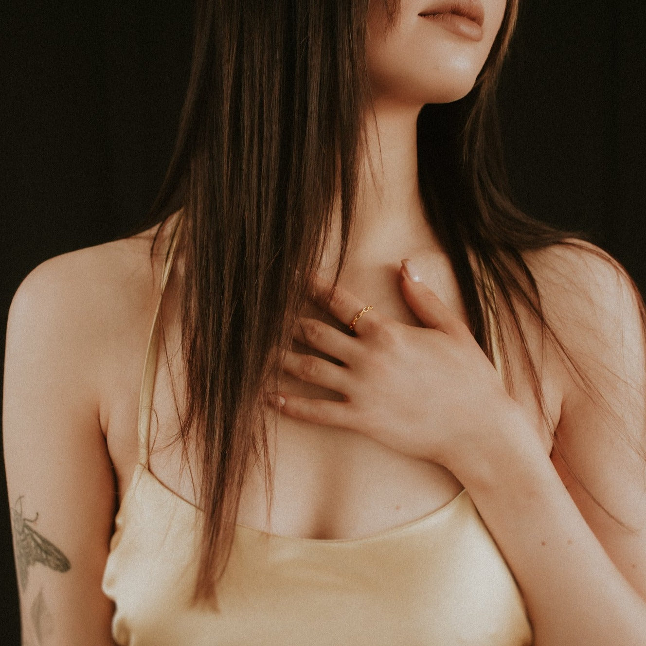 Chained Up Gold Plain Chain Ring