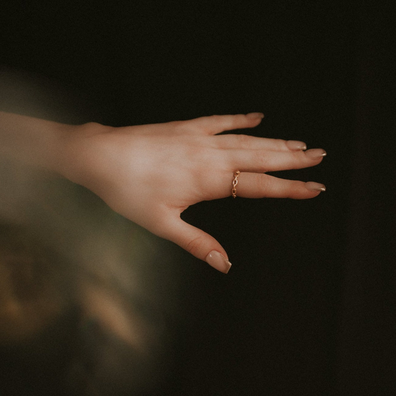 Chained Up Gold Plain Chain Ring