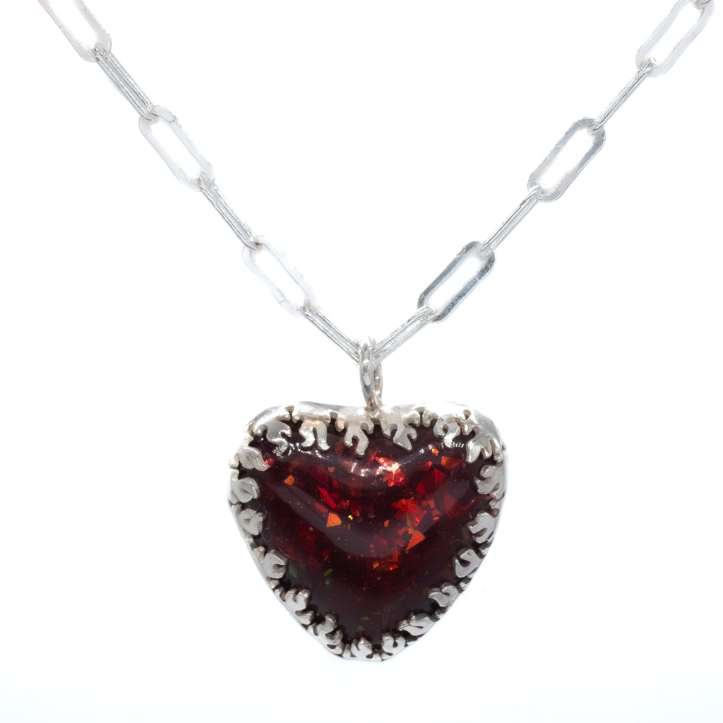 Mother of Flames Gothic Heart Breastmilk Necklace