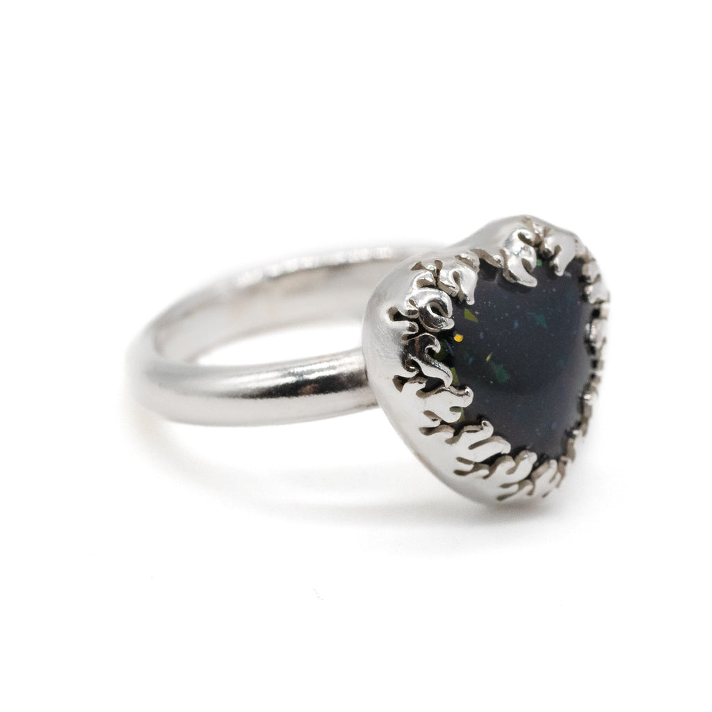 Mother of Flames Gothic Heart Breastmilk Ring