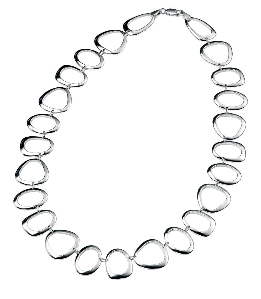Beginnings Cut Out Pebble Shape Link Necklace