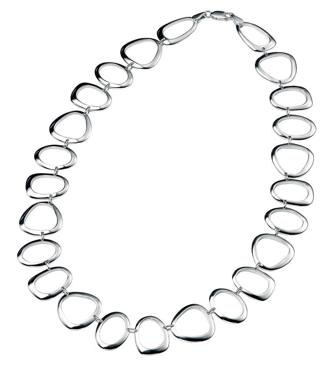 Beginnings Cut Out Pebble Shape Link Necklace