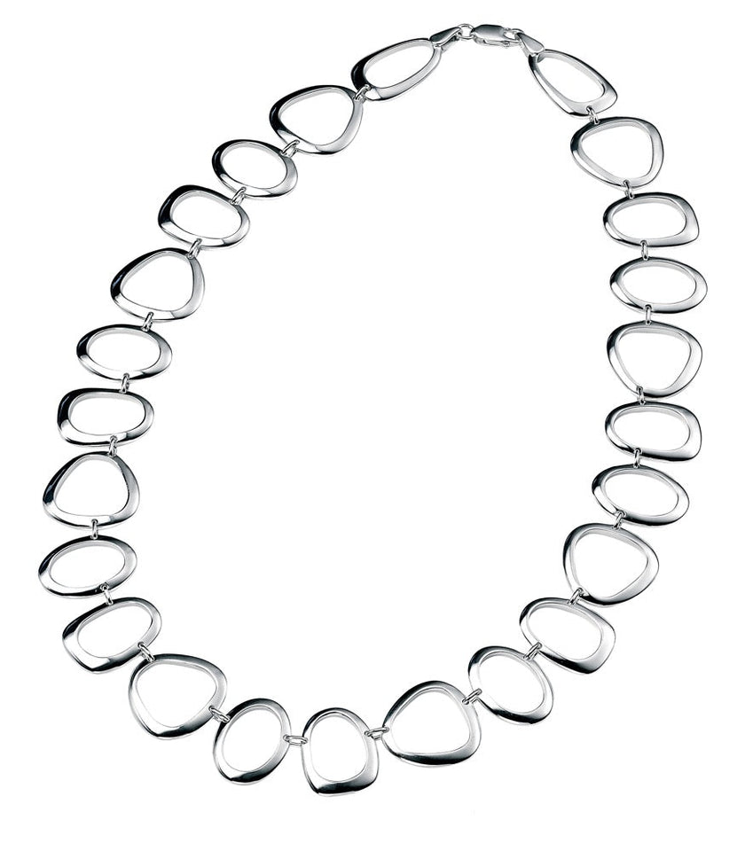 Beginnings Cut Out Pebble Shape Link Necklace