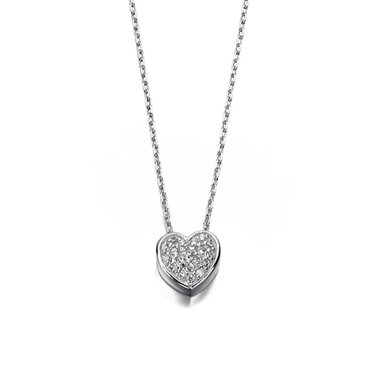 Collar Corazón de Iniciación con Circonita Cúbica 40+5cm
