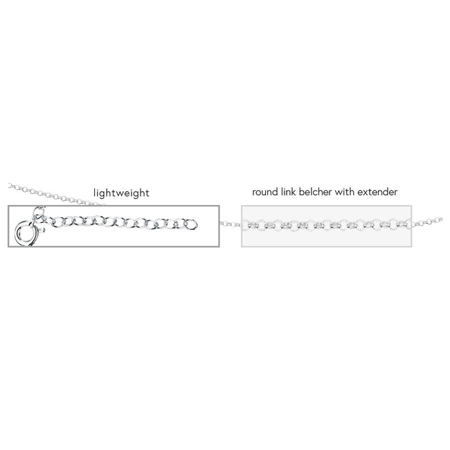 Beginnings Round Link Belcher Chain with Extender 41cm-46cm