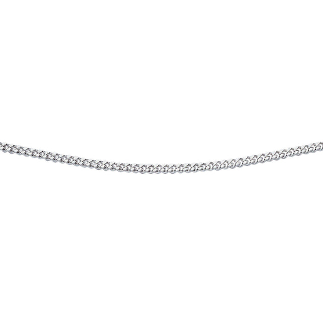 Beginnings Rhodium Plated Diamond Cut Curb Chain 51cm