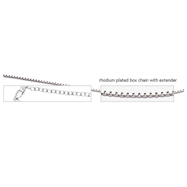 Beginnings Rhodium Plated Box Chain with Extender 46cm-51cm