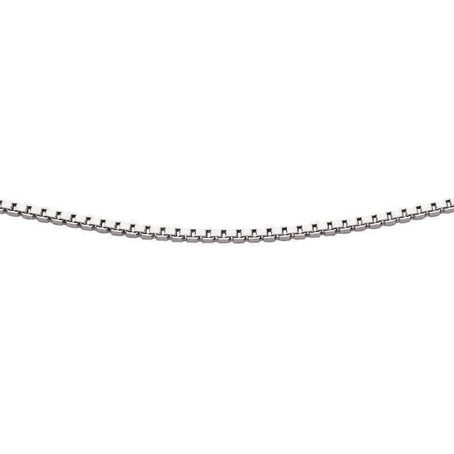 Beginnings Rhodium Plated Box Chain with Extender 46cm-51cm