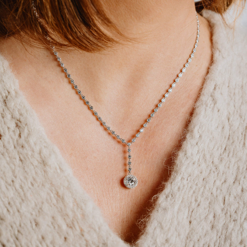 Diamonfire Collier mit Zirkonia-Pavé-Tropfen