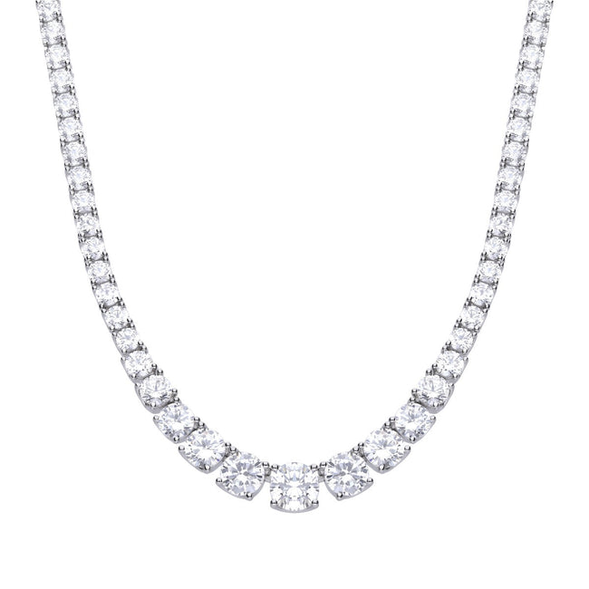Diamonfire Graduated Zirconia Tennis Necklace
