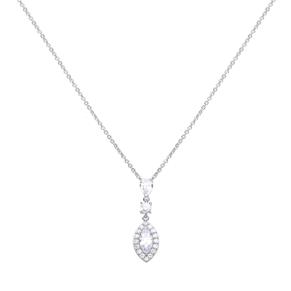 Diamonfire Marquise and Pave Zirconia Necklace