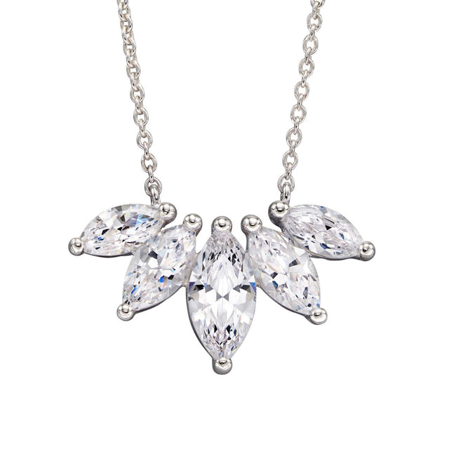Beginnings Multi Marquise Row Necklace with Cubic Zirconia