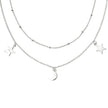 Beginnings Star and Moon Double Row Necklace