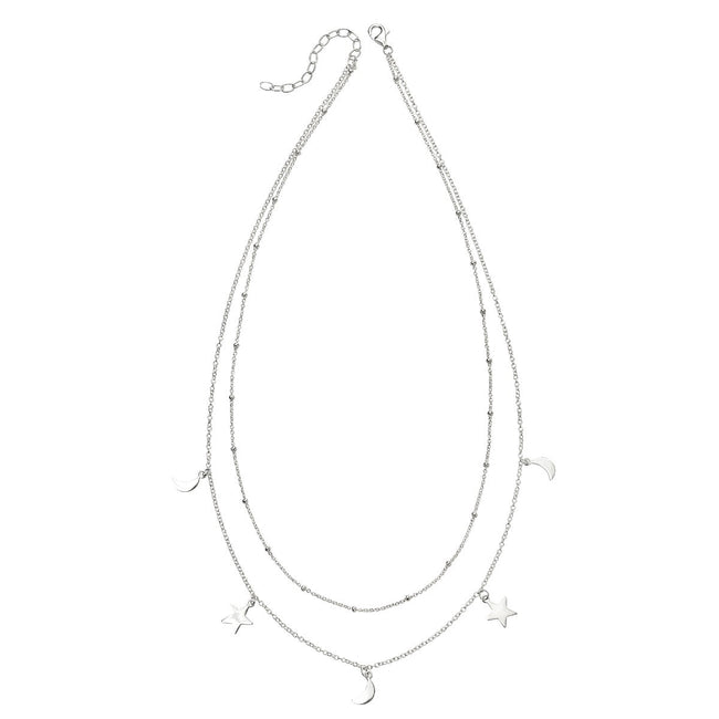Beginnings Star and Moon Double Row Necklace
