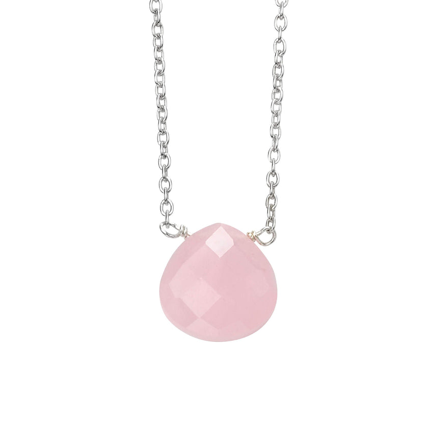 Beginnings Halskette Teardrop aus rosa Chalcedon
