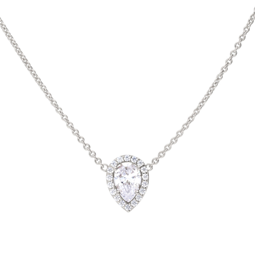 Diamonfire Teardrop Halo Necklace