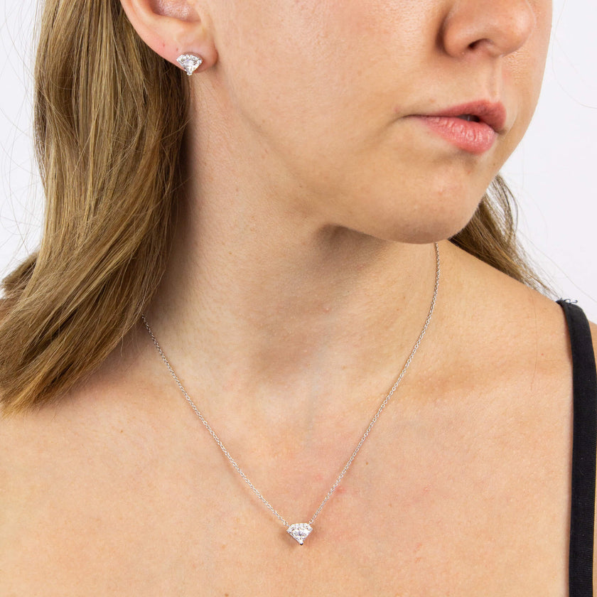 Diamonfire Diamond Shaped Zirconia Stud Earrings