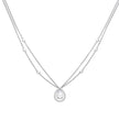 Diamonfire Teardrop Zirconia Double Chain Necklace